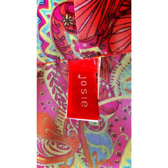 Josie Natori Floral Pink Kimono Belted Robe, Sz S, New - Picture 5 of 8